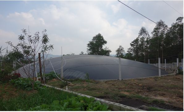 豬場(chǎng)黑膜沼氣池